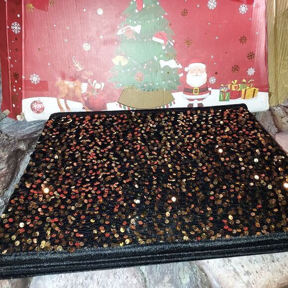 Black and Gold Sequin Tree Collar - Picture 1 of 6